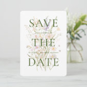 Moderne Waterverf Bloemige Bruiloft Save The Date (Staand voorkant)