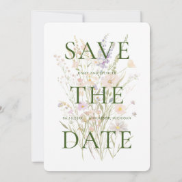 Moderne Waterverf Bloemige Bruiloft Save The Date