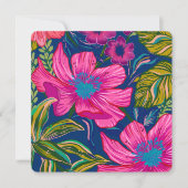 Moderne waterverf bloemige hete roze bruidsdouche bedankkaart (Voorkant)