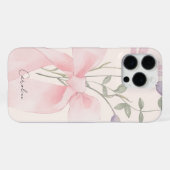 Moderne Waterverf Bloemige Stijlvolle Roze Strik S iPhone Hoesje (Achterkant horizontaal)