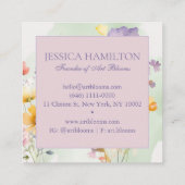 Moderne Waterverf Bloemist Visitekaartje (Achterkant)