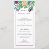 Moderne Waterverf Blooms Bruiloft Menu (Voorkant)