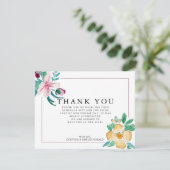 Moderne Waterverf Blooms Weddenschap Bedankkaart (Staand voorkant)