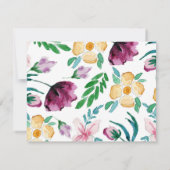 Moderne Waterverf Blooms Weddenschap Bedankkaart (Achterkant)