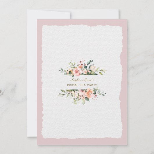  Moderne Waterverf Blos Bloemen Bruids Thee Feestj Kaart (Achterkant)