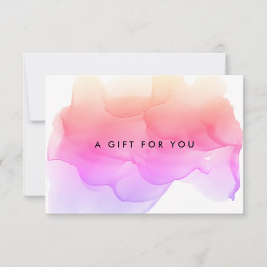 Moderne Waterverf Blot | Cadeaubon (Voorkant)