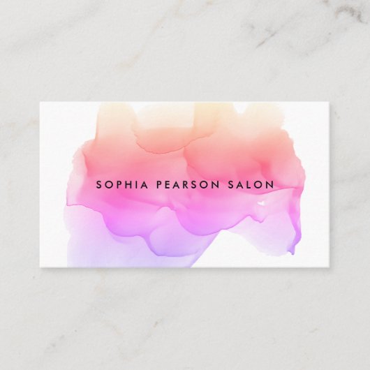 Moderne Waterverf Blot Klantenkaartje (Voorkant)