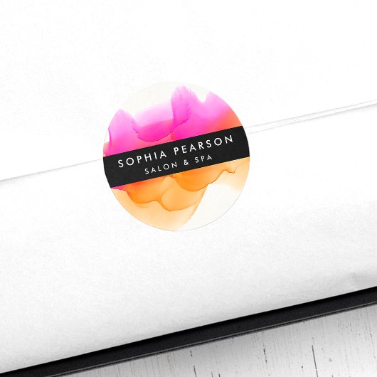 Moderne Waterverf Blot Ronde Sticker