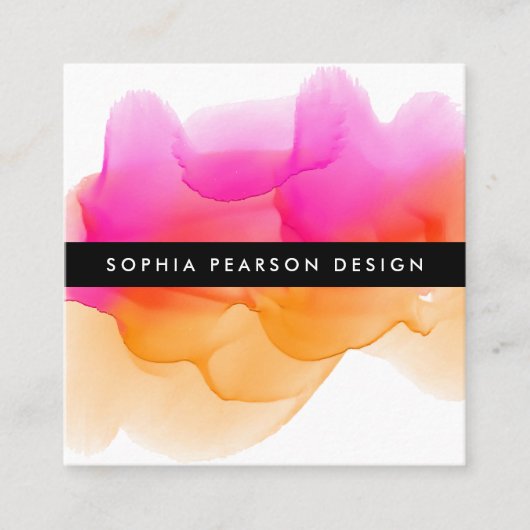 Moderne Waterverf Blot | Sociale media Vierkante Visitekaartje (Voorkant)