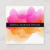 Moderne Waterverf Blot Vierkante Visitekaartje (Voorkant)