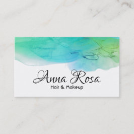 *~* Moderne Waterverf Blue Aqua Abstract Eenvoudig Visitekaartje