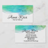 *~* Moderne Waterverf Blue Aqua Abstract Eenvoudig Visitekaartje (Voorkant / Achterkant)