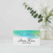 *~* Moderne Waterverf Blue Aqua Abstract Eenvoudig Visitekaartje (Staand voorkant)