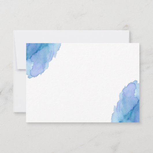 Moderne Waterverf Blue Blauwgroen Turquoise DANK U Bedankkaart (Achterkant)