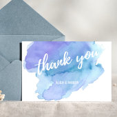 Moderne Waterverf Blue Blauwgroen Turquoise DANK U Bedankkaart