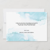 Moderne Waterverf Blue BOY Oh BOY Baby shower dan Bedankkaart (Achterkant)