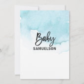 Moderne Waterverf Blue BOY Oh BOY Baby shower Kaart (Achterkant)