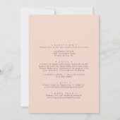 Moderne Waterverf Blue en Peach Front Back Wedding Kaart (Achterkant)