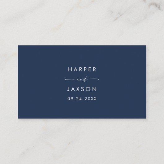 Moderne Waterverf | Blue Flat Wedding Place Card Plaatskaartje (Achterkant)