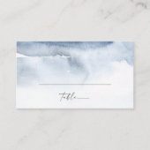 Moderne Waterverf | Blue Flat Wedding Place Card Plaatskaartje (Voorkant)