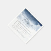 Moderne Waterverf | Blue Fun Facts Wedding Napkins Servet (Hoek)