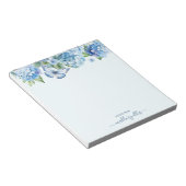 Moderne Waterverf Blue Hydrangea Butterfly Notitieblok (Schuin)