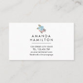 Moderne Waterverf BLUE met klasje Vloer en bladere Visitekaartje (Achterkant)