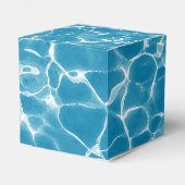 Moderne Waterverf Blue Ocean Beach bruiloft Bedankdoosjes (Achterkant)