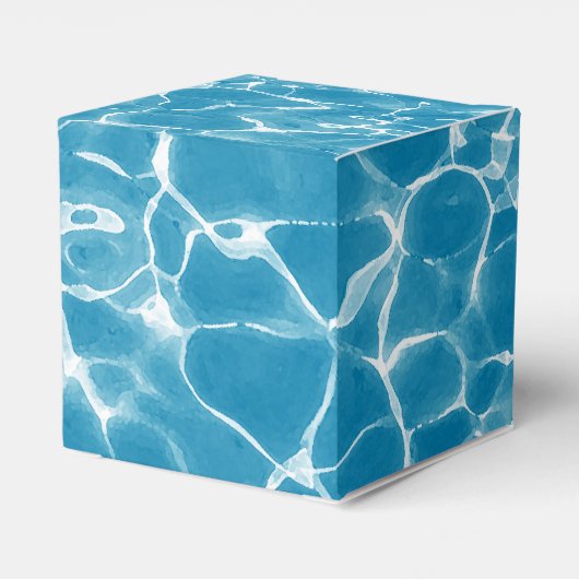 Moderne Waterverf Blue Ocean Beach bruiloft Bedankdoosjes (Achterkant)