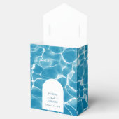 Moderne Waterverf Blue Ocean Beach bruiloft Bedankdoosjes (Geopend)