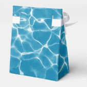 Moderne Waterverf Blue Ocean Beach bruiloft Bedankdoosjes (Achterkant)