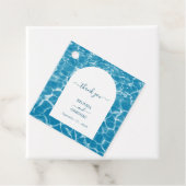 Moderne Waterverf Blue Ocean Beach bruiloft Bedankjes Labels (In situ)