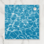 Moderne Waterverf Blue Ocean Beach bruiloft Bedankjes Labels (Achterkant)