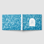 Moderne Waterverf Blue Ocean Beach bruiloft Gastenboek (Volledig)