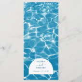 Moderne Waterverf Blue Ocean Beach bruiloft Menu (Achterkant)