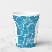 Moderne Waterverf Blue Ocean Beach bruiloft Papieren Bekers (Rechts)