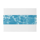 Moderne Waterverf Blue Ocean Beach bruiloft Uitnodigingen Wikkel (Achterkant Voorbeeld)