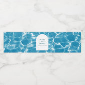 Moderne Waterverf Blue Ocean Beach bruiloft Waterfles Etiket (Enkel label)