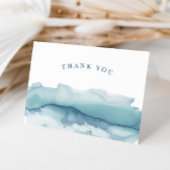 Moderne Waterverf Blue Ocean Wedding Bedankt Kaart