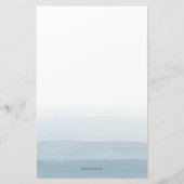 Moderne Waterverf Blue Ombre gepersonaliseerd Briefpapier (Achterkant)
