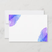 Moderne Waterverf Blue Paars Turquoise DANK U Bedankkaart (Achterkant)