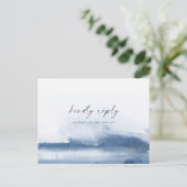 Moderne Waterverf Blue Song Request RSVP Briefkaar Uitnodiging Briefkaart (Staand voorkant)