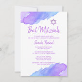 Moderne Waterverf Blue Star Bat Mitzvah #LC Kaart (Voorkant)