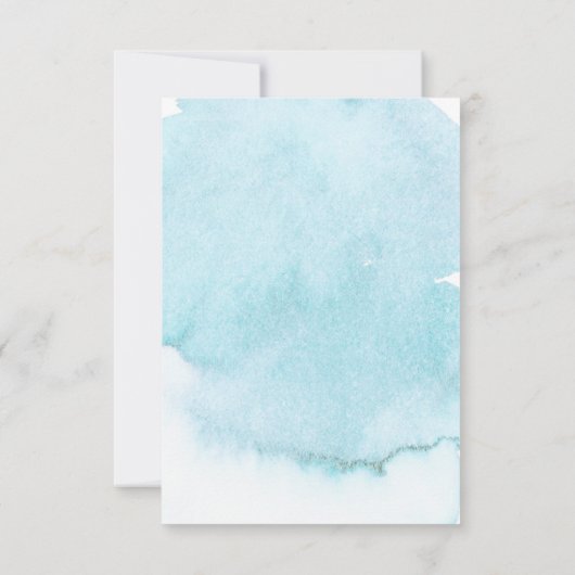 Moderne Waterverf Blue Sweet 16 Zestien 3,5x5" Kaart (Achterkant)