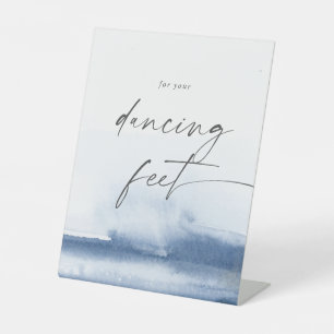 Moderne Waterverf Blue Wedding Dancing Feet Reclamebord Met Voetstuk