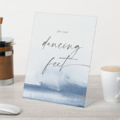 Moderne Waterverf Blue Wedding Dancing Feet Reclamebord Met Voetstuk (Insitu)