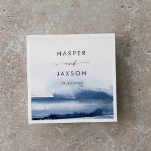 Moderne Waterverf Blue Wedding Napkins Servet