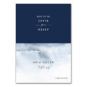 Moderne Waterverf | Blue Wedding Place Cards Kaart (Voorkant)