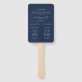Moderne Waterverf | Blue Wedding Programme Hand Fa Handwaaier (Achterkant)