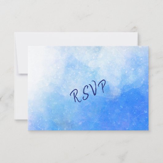 Moderne Waterverf Blue White Greek Wedding RSVP (Voorkant)